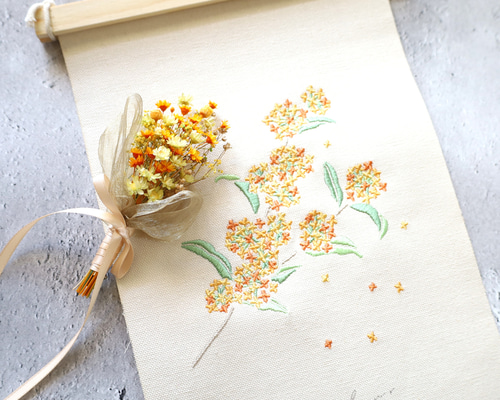 金木犀タペストリー❁ミニブーケ❁ No.103 キンモクセイ タペストリー