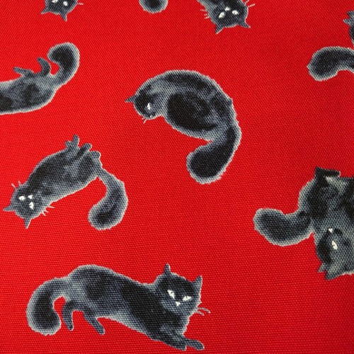 送料120円】猫型の猫柄ミニ巾着袋□ハンドメイド□猫好きさんへ