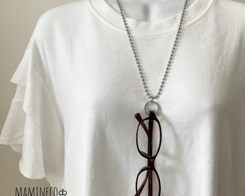 極細真珠ケシパールグラスチェーン✴︎メガネホルダーロングネックレス 極細真珠ケシパールグラスチェーン✴︎メガネホルダーロングネックレス