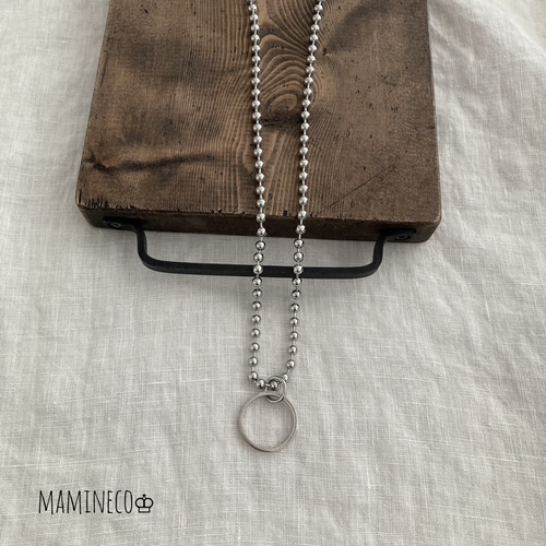 オールステンレス製 4mmボールチェーングラスホルダー メガネ