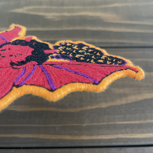 Power of Devils 悪魔刺繍の青白スカジャン フリーサイズ 90s 和柄 刺繍 デビル 小悪魔 スカジャン ヴィンテージ 日本製