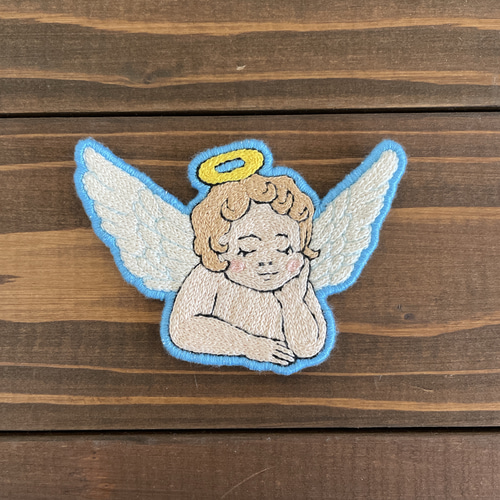 Power of Devils 悪魔刺繍の青白スカジャン フリーサイズ 90s 和柄 刺繍 デビル 小悪魔 スカジャン ヴィンテージ 日本製