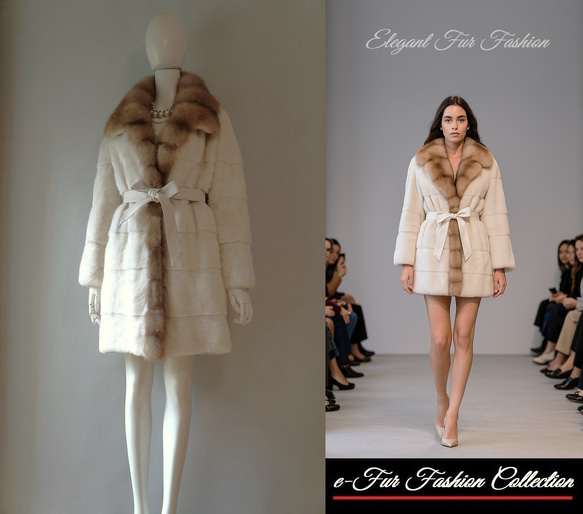 リッチなオーラを放つ☆ノーブルな表情毛皮の王様セーブル襟×パール