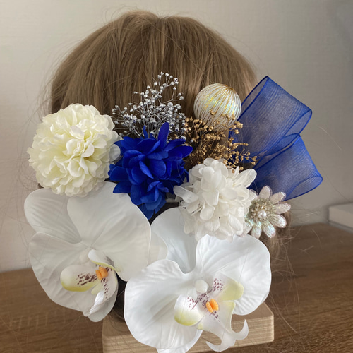 胡蝶蘭 和装髪飾り 結婚式 卒業式 成人式 七五三。 NO.67 ヘアピン