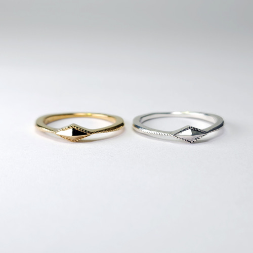 ひし形シルバーリング 指輪 サイズ調整 金属アレルギー 刻印