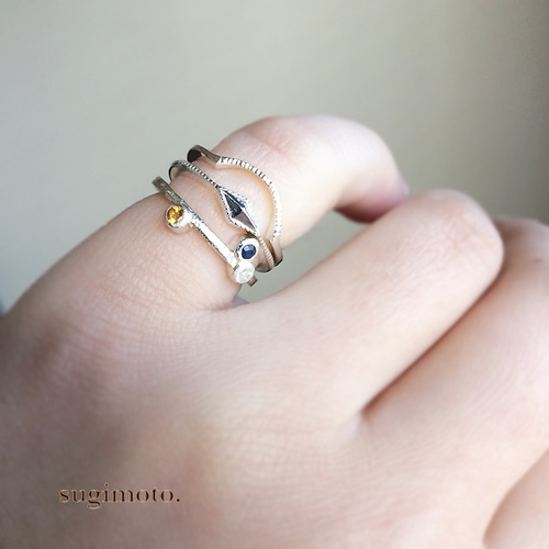 ひし形シルバーリング 指輪 サイズ調整 金属アレルギー 刻印