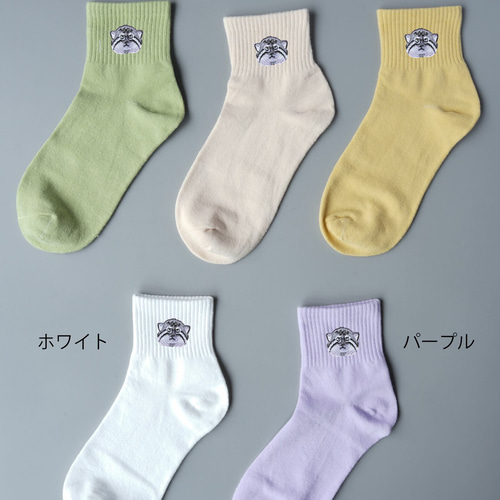 3足セット 地味可愛 刺繍 ソックス レディースサイズ 靴下 honok