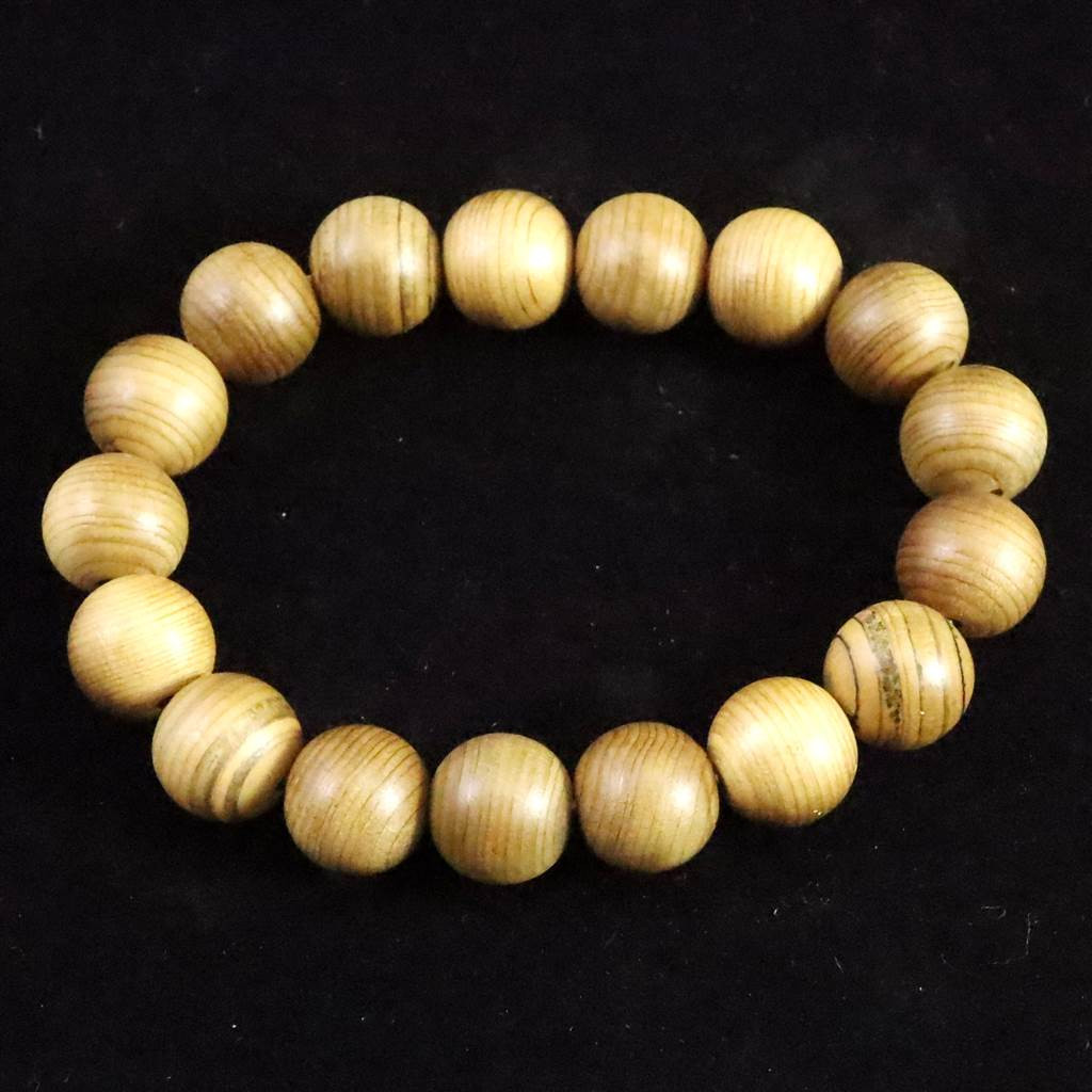 神代高野槙 マキ ウッドビーズ 木玉 12.5mmブレスレット  8.0g #25776