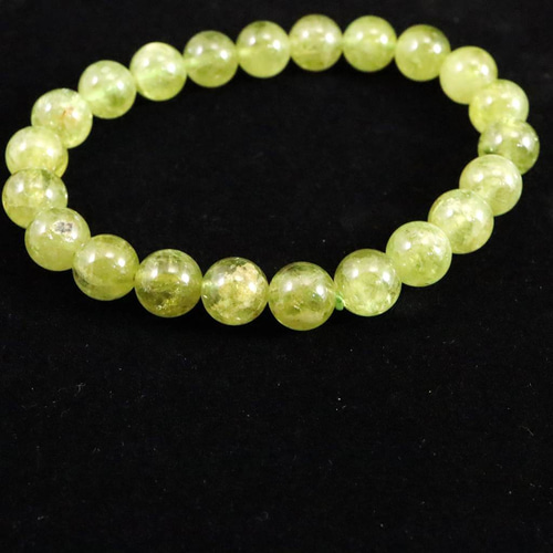 ブラジル産 グリーンガーネット ツァボライト 8.5mmブレスレット 25.7g