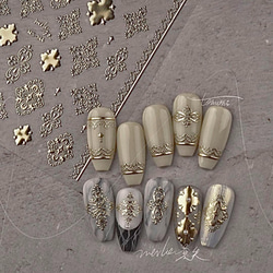 D-04☆ウォーターネイルシールダマスク柄 petitprice（プチプラ） ネイル ジェルネイル ネイルシール ウォーター