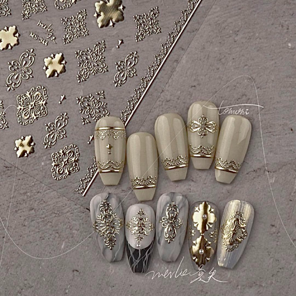 D-04☆ウォーターネイルシールダマスク柄 D-04☆ウォーターネイルシールダマスク柄 楽天市場】【ネイルシール