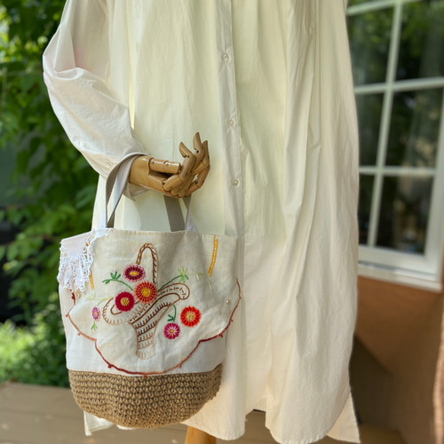 アンティーク アンティークホームスパンリネン＆フレンチファブリック