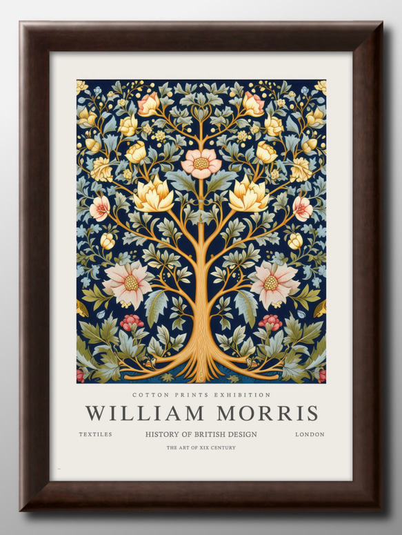 ウィリアムモーリスのポスター（額装）　3枚セット Amazon.co.jp: ウィリアムモリス デザイン3 フレーム付き ポスター