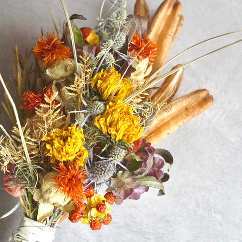 ヒマワリのスワッグ 長さ約30cm ドライフラワー スワッグ