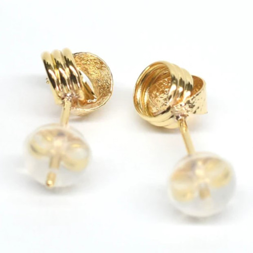 地金＊18金【サークルスタッドピアス】イエローゴールド ペア K18刻印