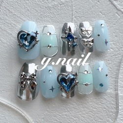 ネイルチップ オーダー マグネット ワンホン 韓国 キルティング 蝶々 ネイルチップ オーダー キルティング マグネットネイル ワンホン