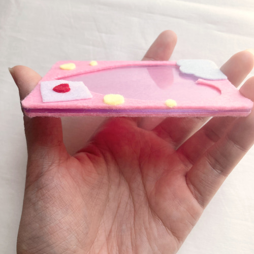 オーダー見本品トレカケース 2枚でハート♡ トレカケース オーダー 名入れ 硬質ケース トレカキーホルダー