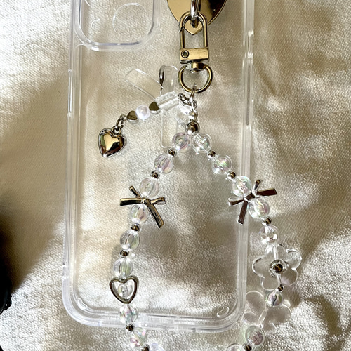 フォトケース付きビーズキーホルダー キーリングハンガー オーダー