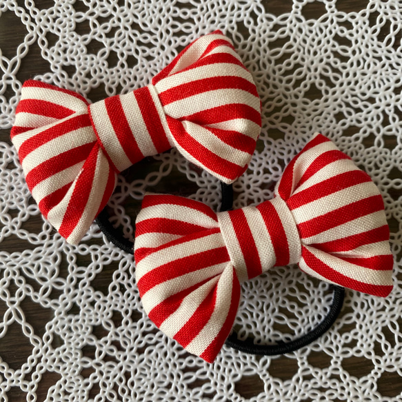 No.16リボンヘアゴム☆ハンドメイド☆サテン　赤☆レースホワイト 楽天市場】【 ヘアゴム キッズ 】サテン レース リボン ヘアゴム(2コ