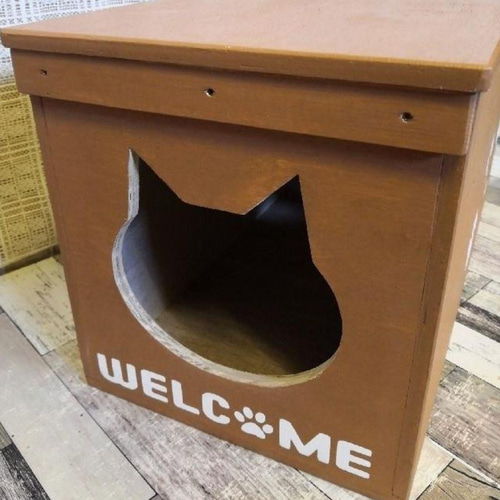 55《キャットハウス》ハンドメイド 猫 ハウス ネコ ケージ 犬
