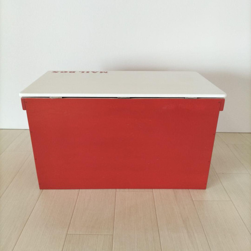 41《宅配BOX》収納ボックス POST 置き配 インテリア 木箱 りんご