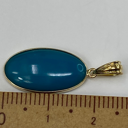 k18YG AU750 18金 天然 アリゾナ産トルコ石（ターコイズ