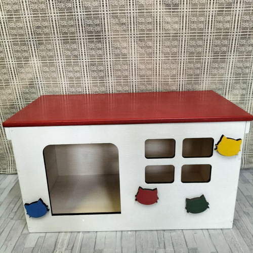 18*《キャットハウス》りんご箱 カラフル 木製 猫 保護猫 小屋