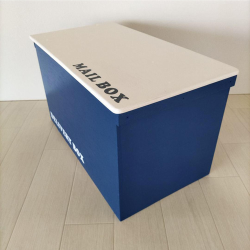104《宅配BOX》収納ボックス POST 置き配 インテリア 木箱 りんご箱