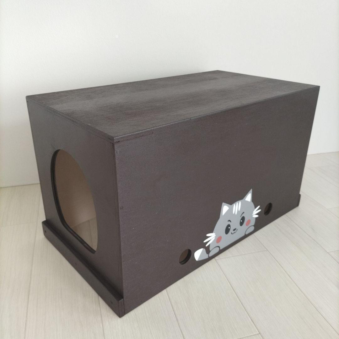 31《キャットハウス》ハンドメイド 猫 小屋 木箱 りんご箱 ペット