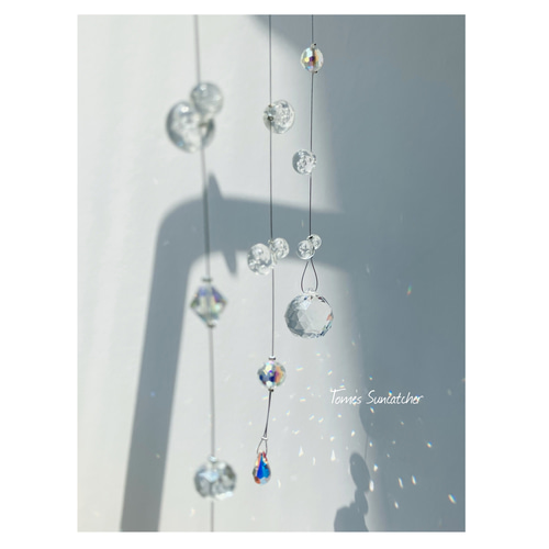 クリアなシャボン玉 モビールサンキャッチャー 550【クリスタル20mm