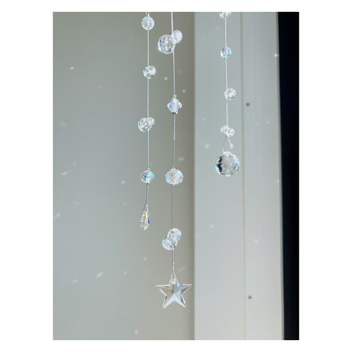 クリアなシャボン玉 モビールサンキャッチャー 550【クリスタル20mm