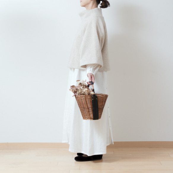 上質ウールボアAラインラグランプルオーバー/ライトベージュ なし