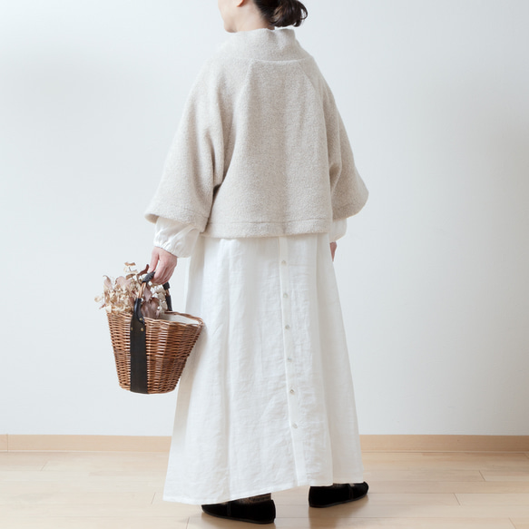 上質ウールボアAラインラグランプルオーバー/ライトベージュ なし