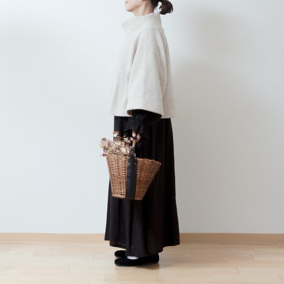 上質ウールボアAラインラグランプルオーバー/ライトベージュ なし