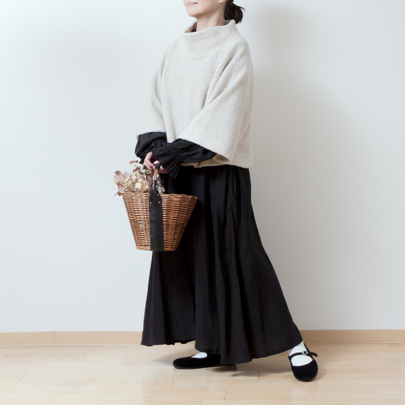 上質ウールボアAラインラグランプルオーバー/ライトベージュ なし