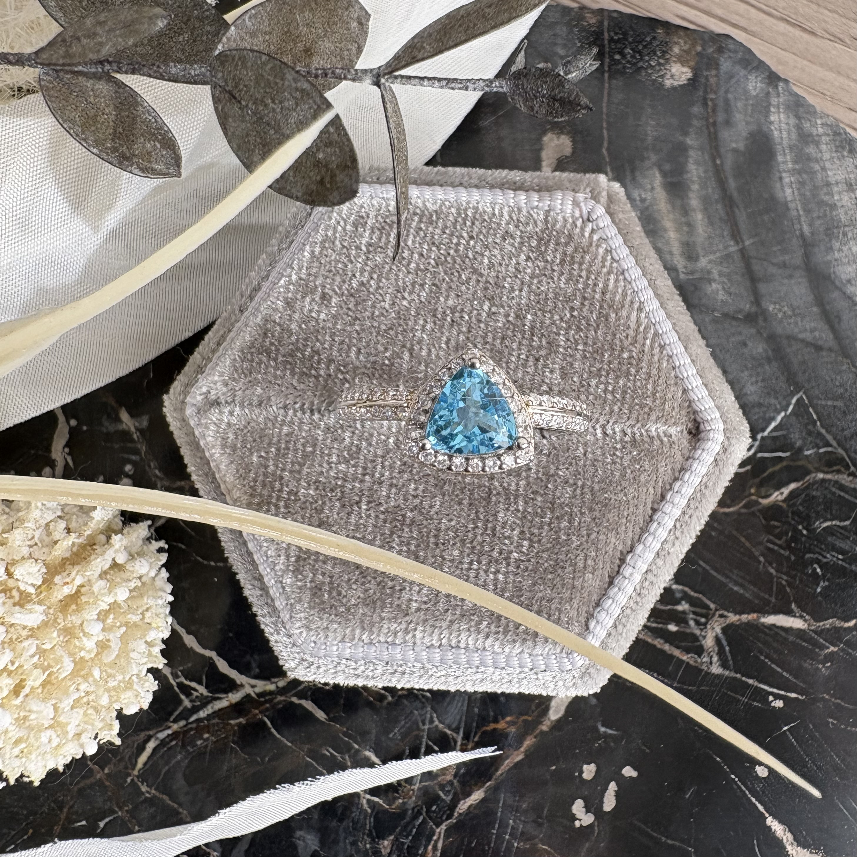 *s925スイスブルートパーズトライアングルリング183