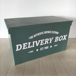 17《宅配BOX》蓋付きりんご箱 置き配 猫 インテリア 木箱 本棚