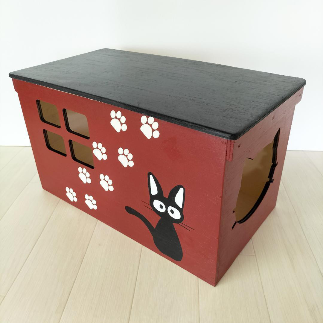 62《キャットハウス》りんご箱 ネコ 猫 犬 小屋 ケージ 木箱