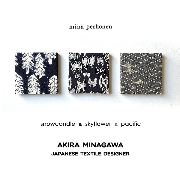 ミナペルホネン　ファブリックパネル　3枚set  snowcandle skyflower pacific
