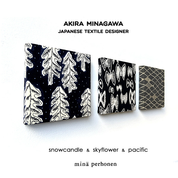 ミナペルホネン　ファブリックパネル　3枚set  snowcandle skyflower pacific