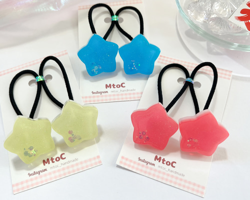 レジン ヘアゴム 女の子 No.565 No 565 ハンドメイド ドライフラワー