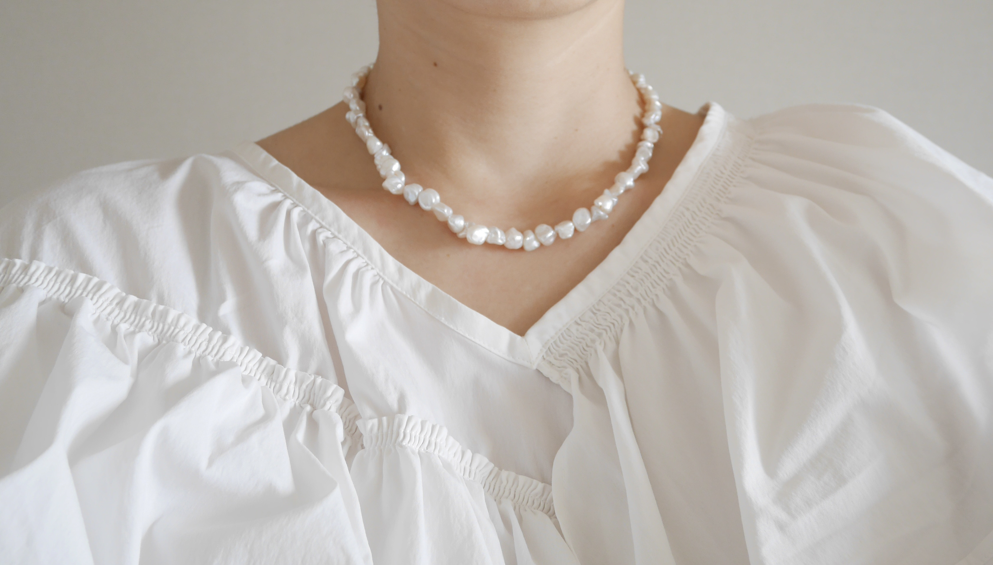 【バロックパールぽくて合わせやすい】万能2WAYバロックパールネックレス　SV925