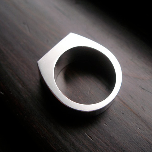 仁尾彫金『k18ステッカー、シルバー印台リング2』ハンドメイド307  