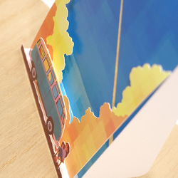 ワーゲンバス　飛び出すメッセージカード 4枚目の画像