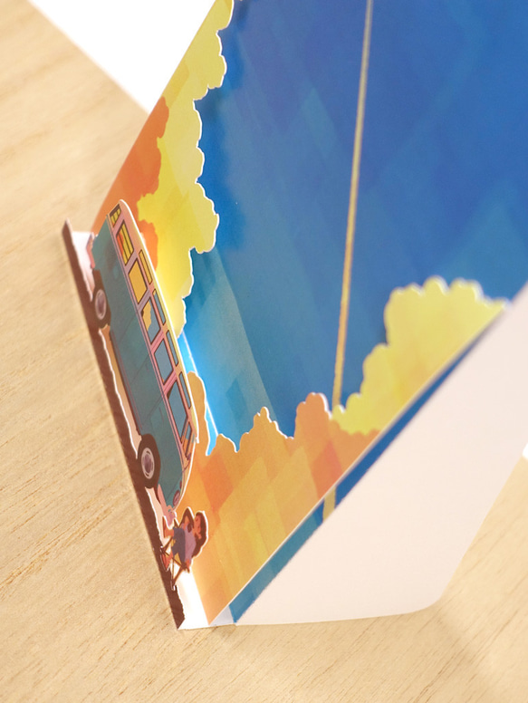 ワーゲンバス　飛び出すメッセージカード 4枚目の画像