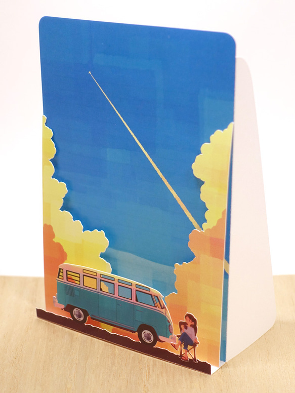 ワーゲンバス　飛び出すメッセージカード 3枚目の画像