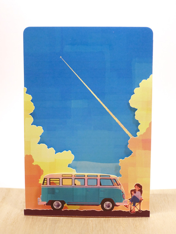 ワーゲンバス　飛び出すメッセージカード 2枚目の画像