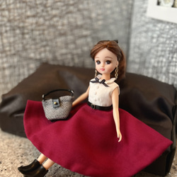 22cmサイズ 1/6ドールお洋服3点セット【ツイードset】 おもちゃ・人形