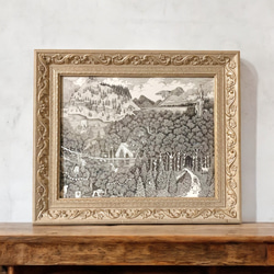 絵画　一点もの 一点物】原画「ワクワクするもの」 アート アンティーク 絵画 森