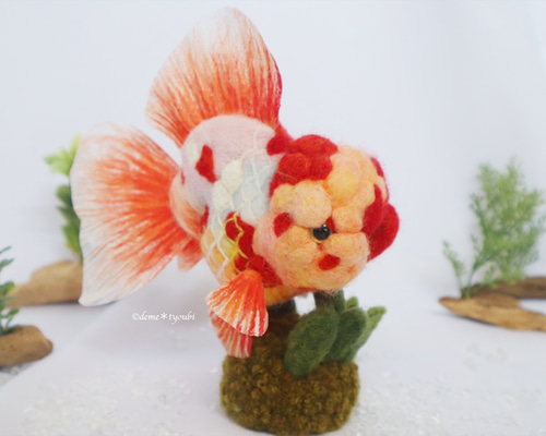 夏TRAIN★夏作品- ̗̀ ☺︎ ̖́-羊毛フェルト 受注制作】桜東 金魚 羊毛フェルト アクアリウム 夏 春 羊毛